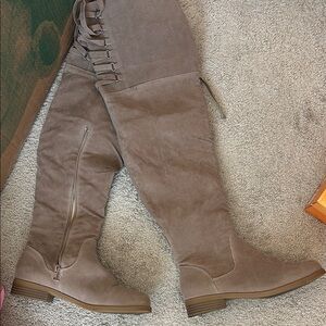 Stylish Taupe Knee-High Boots